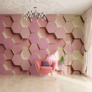 Custom Pink Geometric Diamond Wallpapers wall Coating 3d Wall Paper Mural Home Decoration