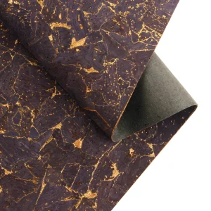 Custom Portugal Vegan 0.8-1mm Dark Purple Rainbow Cork Synthetic Leather Sheets FSC-Certified Fabric for Design Bags