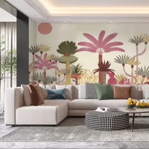 Custom Printed 3D Tropical Forest Plant Animal Bird Floral Peel and Stick Wallpaper for Wall Decoration Mural Wallpaper Picture