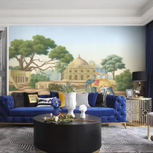 Custom Printed 3D Waterproof Eco-Friendly Wall Mural Sticker for Living Room with Hand-Painted Plant & Animal Designs