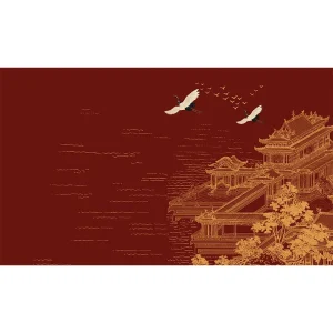 Custom Printed Canvas Modern Design Wallpaper TV Background Wall Mural for Hotel Restaurant Decoration