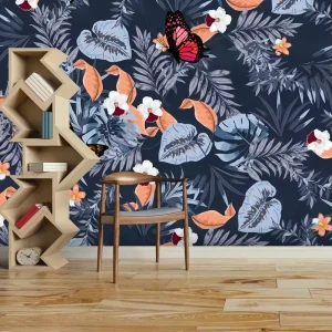 Custom Printing Nature Flowers and Butterflies Decoration Murale Wallpaper Home Decor Restaurant Wll Decor Wall Paper Luxury