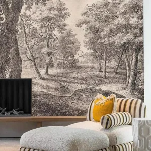 Custom Printing Tropical Floral Flower Fabric Wall Papers Office Hotel Decorative 3D Mural Wallpaper