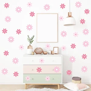 Custom Removable Daisy Wall Stickers Decal PVC Vinyl Home Floral Decor Vinyl Sticker Sheet