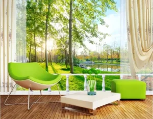 Custom Scenery Landscape Photo Print Wall Painting Living Room Decoration High Resolution Silk Wallpaper
