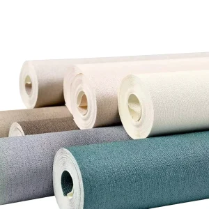 Custom Self Adhesive Home Apartment Wall Interior Decor Plain Wallpaper Fabric PVC Wallcovering Fireproof Protective Film