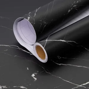 Custom Self Adhesive PVC Wallpaper Waterproof Marble Wood Grain Vinyl Wall Sticker for Home Decoration