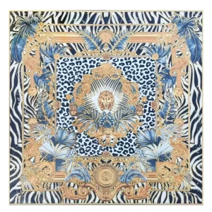 Custom Size Luxury Gold Plated Leopard Lion Pattern Floor Medallion Tile for Villa Wall Background Entrance Flooring