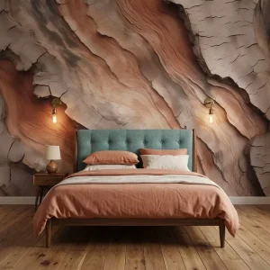 Custom Size Waterproof Wall Paper Home Room Wall Decor Layered Cracked Bark Texture Wallpaper Mural