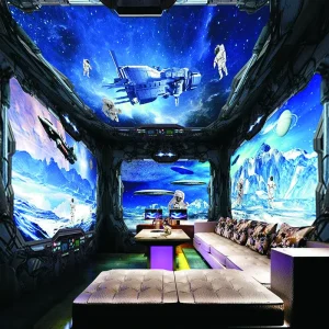 Custom Space Universe Waterproof Wall Decor Wallpaper Blue Personalized Theme Background Mural for Bedroom Exterior Use