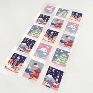 Custom Stamp Aesthetic Vintage Style Paper Vinyl Adhesive Deco Transparent Stickers Sheet