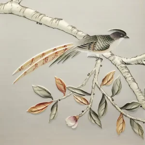 Custom Super High Quality 3D Design Embossed Printing Waterproof Eco-Friendly Floral Bird Mural Wallpaper Bedroom Living Room