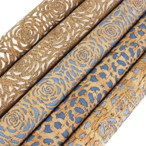 Custom Thickness Cork Fabric Leather Factory Direct Laser Cut Hollow Out Perforated Laserable Leatherette