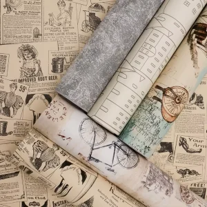 Custom Vinyl Waterproof Eco friendly Material Vintage Pattern Wallpaper Self adhesive PVC Wall Paper Rolls Home Decoration
