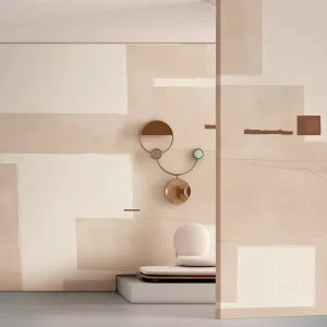 Custom Wabi Sabi Warm Tone Abstract Color Block Beige Wall Mural Wallpaper for Living Room Hotel Lobby Easy to Install Removable