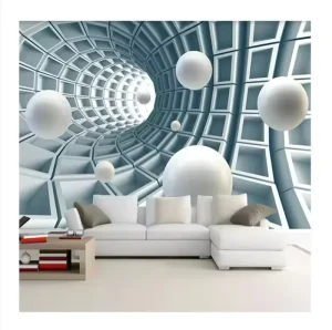 Custom Wall Paper 3D Stereoscopic Circle Ball Abstract Space Mural Living Room Sofa TV Background Modern Wallpaper