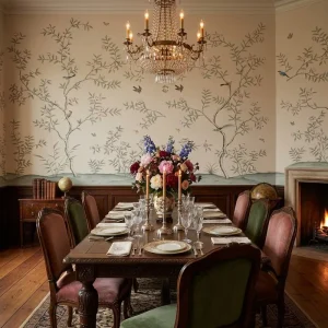Custom Wallpaper Non woven Soft Pastel Floral Bird Branch Print Wall Paper for Home Villa Boutique Hotel Commercial Space Use
