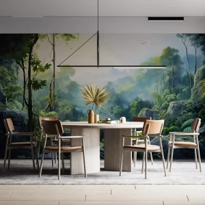 Custom Waterproof Natural Landscape Wall Paper Home Wall Decoration Jungle Scene Mural Wallpaper
