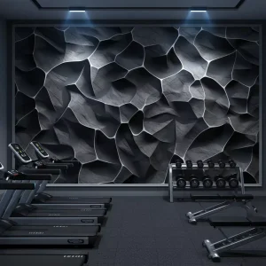Custom Waterproof Paper Gymnasium Wall Decoration Carbon Color Abstract Relief Rock Texture 3D Wallpaper Mural Living Room Easy