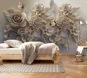 Customised 3 d Floral Wallpaper Murals for Hotel Sofa TV Living Room Wallpaper Murals Hotel Wallpaper Mural
