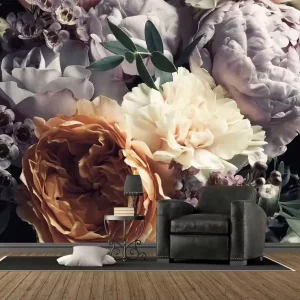 Customised 3D Floral Background Cloth Bedside Sofa Hanging Cloth Home Decoration Wallpaper Hotel Murals