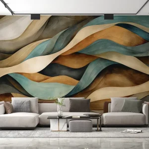 Customised Abstract Geometric Pattern Wallpaper Easy Peel Stick Waterproof Living Room Sofa TV Background Wall Sticker