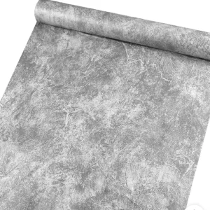 Customizable Cement Gray Peel & Stick PVC Wallpaper Waterproof & Anti-Humidity Features