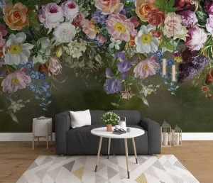 Customizable Floral Wall Art Mural Modern Living Room Interior Decoration Wallpaper