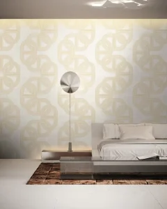 Customizable Retro Geometric Loop Orange Cream Pattern Mural Wallpaper Paper Mid Century Modern Home Decor Waterproof
