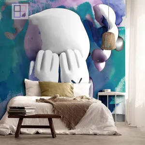 Customizable Size Modern Design 3D Printed Beadhead Ceiling Art Wall Mural Non-Woven Fabric Soundproof Administration Hotel Use