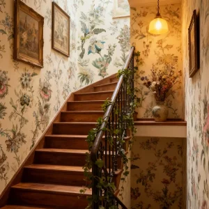 Customizable Vintage French Design Silk Floral Leaf Wallpaper for Bedroom Living Room & Bathroom Mould Proof Mural