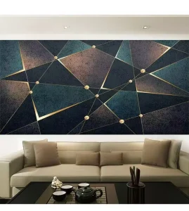 Customized 3D Geometric Silk Wallpaper Modern Simple TV Background Wall Paper for Living Room Sofa Peel and Stick Installation
