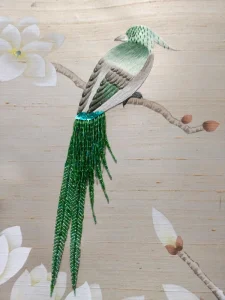 Customized Hand Printed Chinese Natural Landscape Plants Flowers Birds Wallpaper Murals Beaded Embroidery Silk Wall Murals