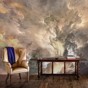 Customized Industrial GEOMETRY Embossed Relief Waterproof Non-Woven Wallpaper Seamless Fabric Living Room Office