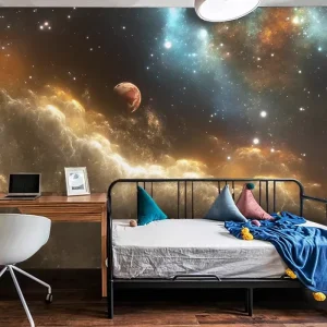 Customized Industrial Geometry Embossed Relief Waterproof Non Woven Wallpaper Seamless Fabric Living Room Office