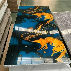 Customized Modern Sheet Moisture-Proof Fireproof Cladding Boards UV Marble Wall PVC Panels for TV Board Hotels Halls Living Room