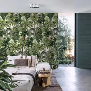 Customized Printing Natural Scenery Green Leaves Flower Floral Tropical Wall Paper 3D Mural Wallpaper