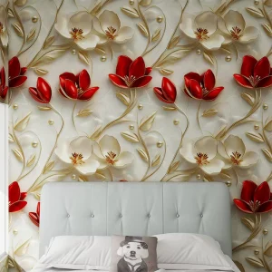 Customized Waterproof Peel Stick Wallpaper Flowers Wall Sticker Home Kitchen Wall Decor