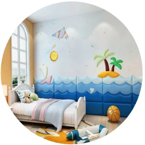Cute Pattern Indoor Home Decorations Self Adhesive Wallpaper 3D Cartoon Wall Sticker Kids