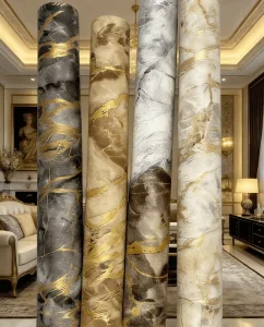 D Series Luxury Gilding Marble Wallpaper PVC Home Decoration Stickers Peel Stick Waterproof for Kitchen Wall W30cm Hospitals