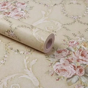 DIY Botanical Wallpaper (45 X 400 CM Mustard Yellow) Floral Damask Self Adhesive PVC Wall Sticker Roll Kids Design