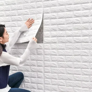 DIY Self Adhesive Brick Wall Paper Home Decoration 3D Wall Sticker PE Foam Wallpaper
