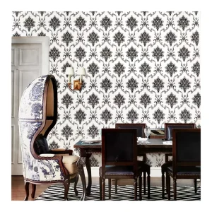 Damask Wallpaper Rolls Modern Floral Design Waterproof PVC Material Top Supply From China for Home Hotel Decoration