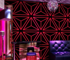 Dance Hall and KTV Bar Commercial Wallpaper Household Usage Shinning PVC Wall Paper