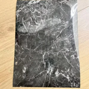 Dark Grey Cracked Marble Texture Decorative ENF PVC Wall Panels Obvious Vein Design for Industrial & Modern Minimalist Home