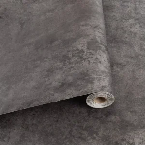 Dark Grey Peel and Stick Textured Wallpaper PVC Self Adhesive Cement Wallpaper for Bathroom Decorative Wall Stickers