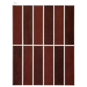 Dark Red Rectangle Stacked Subway Tile Backsplash Peel and Stick 3D Brick Peel and Stick Wallpaper for Bathroom