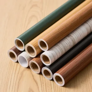 Dark Wood Grain PVC Film Embossed Wooden Colour Vinyl Self Adhesive Interior Decoration PVC Wallpaper