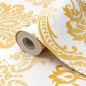 Decor Wall Art Wall Accessories Home Kids Room PVC Golden Flower Wall Paper Nightclub Wallpaper