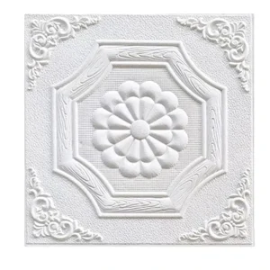 Decorative Ceiling Wallpaper Sticker Waterproof Moisture Proof Geometric Pattern Foam Wall Sticker for Bedside Upholstery
